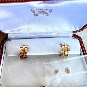 Cartier 18K Gold Maillon Panther Earrings